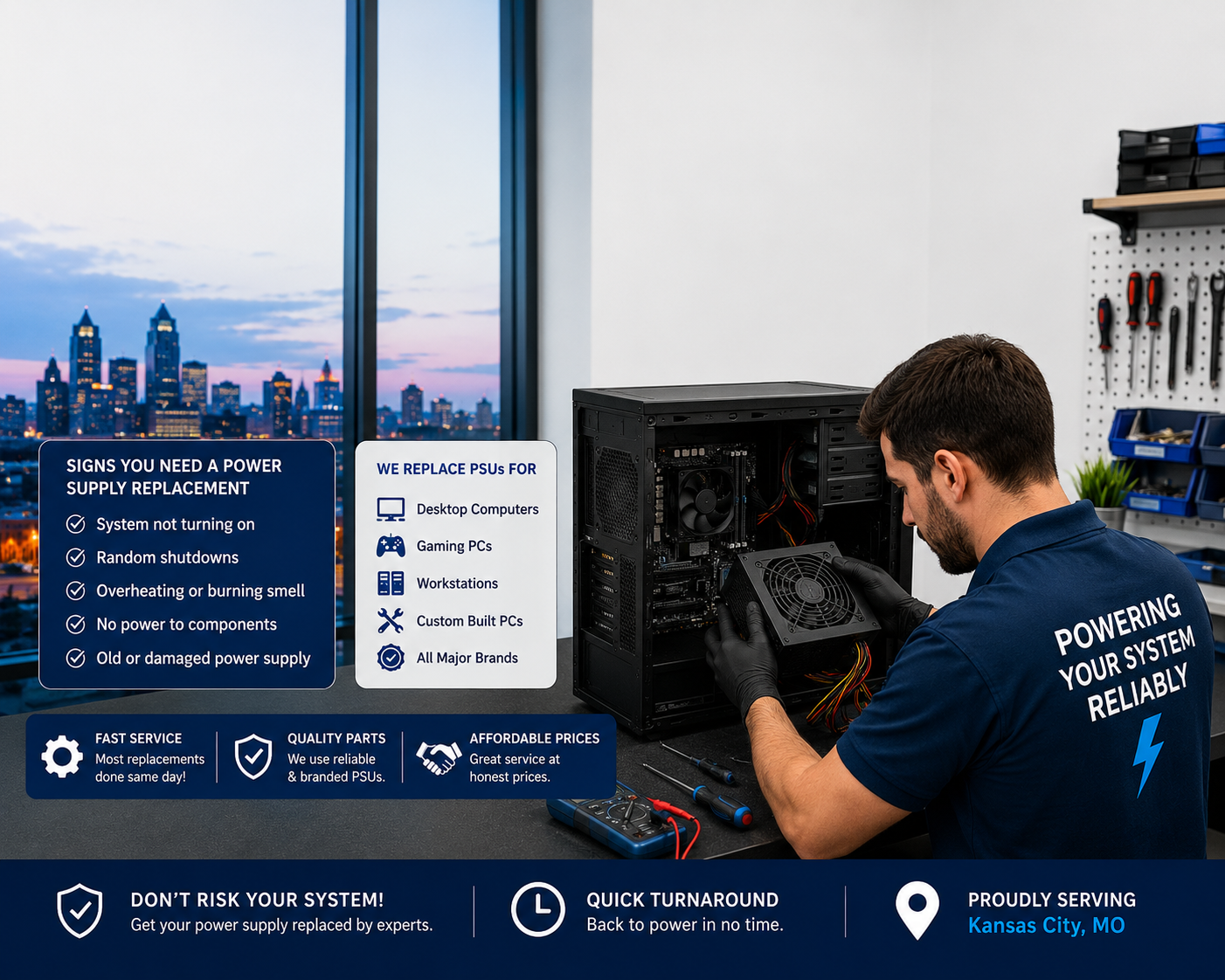Power Supply Replacement Service in Kansas City, MO